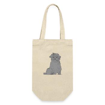 Abenteuerlustiger Terrier - Geschenkbeutel für Flaschen - Natur - Vorne