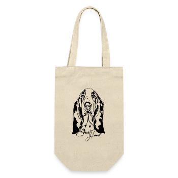 Basset Hound Portrait Hunde Hund Wilsigns - Geschenkbeutel für Flaschen - Natur - Vorne