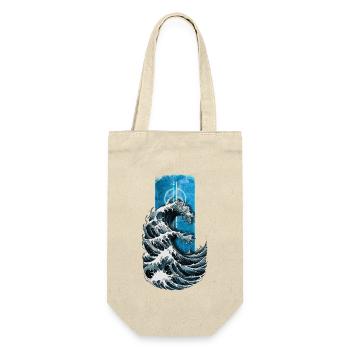 Ocean's Fury: Design der großen Meereswelle - Geschenkbeutel für Flaschen - Natur - Vorne