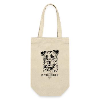 Russell Terrier Dad Hunde Hund Wilsigns - Geschenkbeutel für Flaschen - Natur - Vorne