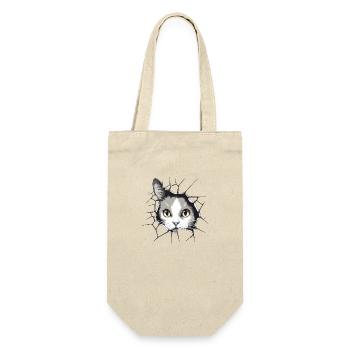 Hole Peekaboo: Baby-Katze auf Abenteuer - Geschenkbeutel für Flaschen - Natur - Vorne