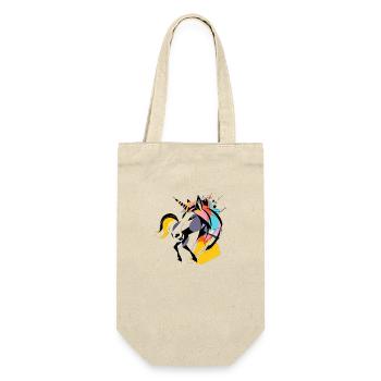 Einhorn - Geschenkbeutel für Flaschen - Natur - Vorne