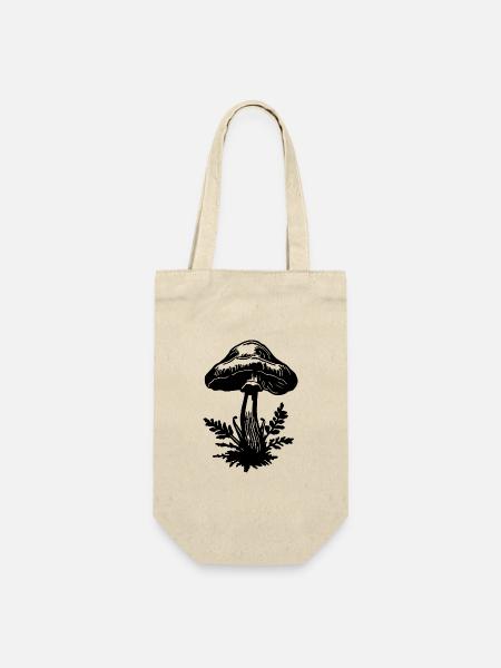 Pilz Pilzsammler - Geschenkbeutel für Flaschen - Natur