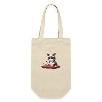 Katzensushi-Meister - Geschenkbeutel für Flaschen - Natur - Vorne