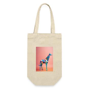 Origami Giraffe - Geschenkbeutel für Flaschen - Natur - Vorne