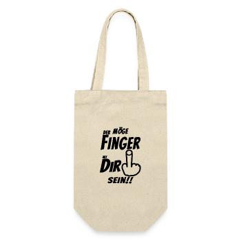 Mittelfinger - Geschenkbeutel für Flaschen - Natur - Vorne