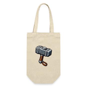 Mjölnir Runenhammer Grafik - Geschenkbeutel für Flaschen - Natur - Vorne