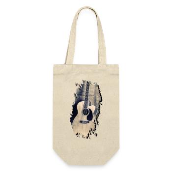Gitarre Akustik Akustikgitarre Acoustic Guitar - Geschenkbeutel für Flaschen - Natur - Vorne