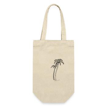 Palmen mit Kokosnuss - Geschenkbeutel für Flaschen - Natur - Vorne