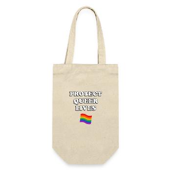 Queeres Leben schützen - Geschenkbeutel für Flaschen - Natur - Vorne