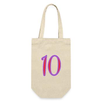 10. 10 YEARS. 10th ANNIVERSARY. 10 YEAR ANNIVERSARY. - Gift Bag for Bottles - nature - Front