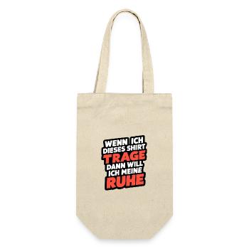 Will meine Ruhe haben lasst mich in Ruhe - Geschenkbeutel für Flaschen - Natur - Vorne
