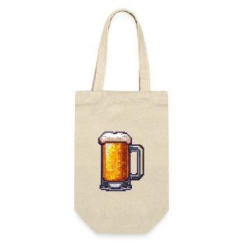 Beer Mug Pixel Beer - Gift Bag for Bottles - nature - Front