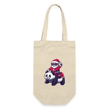 Panda Père Noël - Sac à bouteille - nature - Devant