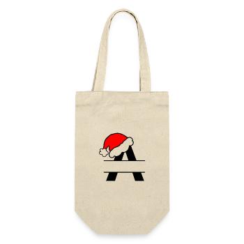 Alphabet Noël Lettre A a personnaliser prénom - Sac à bouteille - nature - Devant