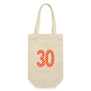 30. 30 ANS. 30e ANNIVERSAIRE. ANNIVERSAIRE 30 ANS. - Sac à bouteille - nature - Devant