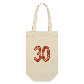 30. 30 ANS. 30e ANNIVERSAIRE. ANNIVERSAIRE 30 ANS. - Sac à bouteille - nature - Devant