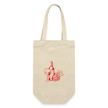 Wine Glass Grapes Wine - Gift Bag for Bottles - nature - Front