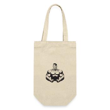 Bodybuilder Fitness Muscles Gym - Gift Bag for Bottles - nature - Front