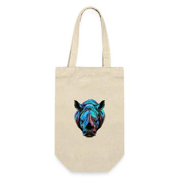 Rhino Portrait Colorful - Gift Bag for Bottles - nature - Front