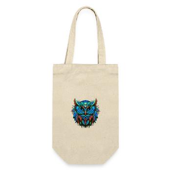 Owl Portrait Colorful - Gift Bag for Bottles - nature - Front