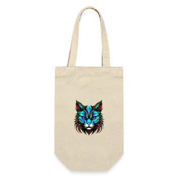 Cat Portrait Colorful Head - Gift Bag for Bottles - nature - Front