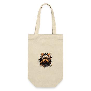 Yorkshire Terrier Hund Porträt - Geschenkbeutel für Flaschen - Natur - Vorne