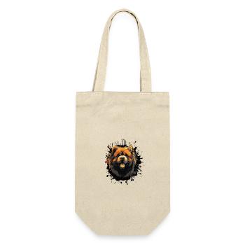 Chow Chow Hund Porträt - Geschenkbeutel für Flaschen - Natur - Vorne