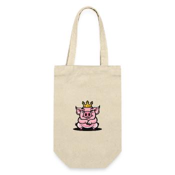 Couronne de bande dessinée de cochon - Sac à bouteille - nature - Devant