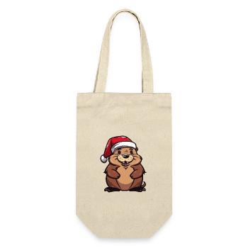 Beaver Christmas - Gift Bag for Bottles - nature - Front