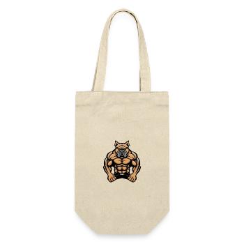Bulldog Dog Muscles Bodybuilding - Gift Bag for Bottles - nature - Front