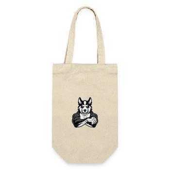 Border Collie Dog Muscles Bodybuilding - Gift Bag for Bottles - nature - Front