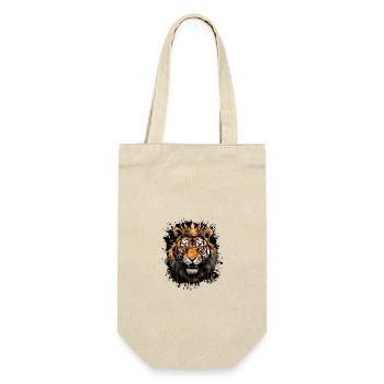 Tiger Kopf Porträt Krone - Geschenkbeutel für Flaschen - Natur - Vorne