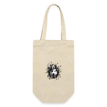 Husky Dog Head Portrait Crown - Gift Bag for Bottles - nature - Front