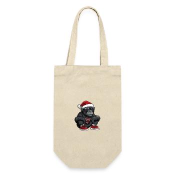 Gorilla Christmas X-Mas - Gift Bag for Bottles - nature - Front