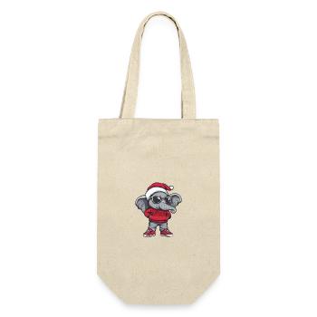 Elephant Christmas X-Mas - Gift Bag for Bottles - nature - Front