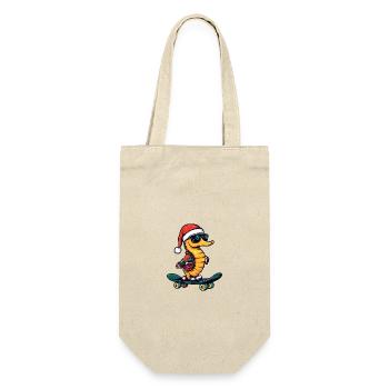 Seahorse Christmas Funny - Gift Bag for Bottles - nature - Front