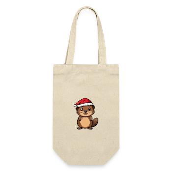 Beaver Christmas Cute - Gift Bag for Bottles - nature - Front