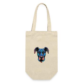 Great Dane Hund Porträt Bunt - Geschenkbeutel für Flaschen - Natur - Vorne