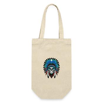 Apache Indian Chief Skull - Gift Bag for Bottles - nature - Front