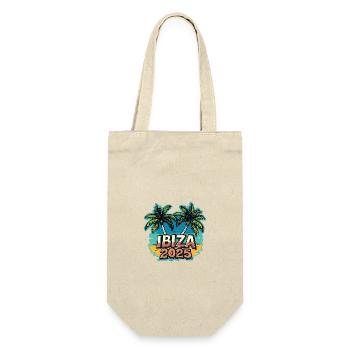 Ibiza 2025 Palmen - Geschenkbeutel für Flaschen - Natur - Vorne