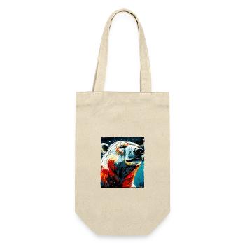 Polar Bear Portrait Polar Bear - Gift Bag for Bottles - nature - Front