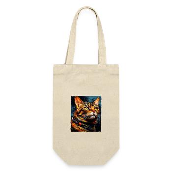 Cat Portrait Head - Gift Bag for Bottles - nature - Front