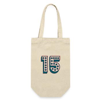 15. 15 ANS. 15e ANNIVERSAIRE. ANNIVERSAIRE 15 ANS. - Sac à bouteille - nature - Devant
