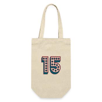 15. 15 ANS. 15e ANNIVERSAIRE. ANNIVERSAIRE 15 ANS. - Sac à bouteille - nature - Devant