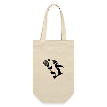 Penguin Tennis Tennis Player Silhouette - Gift Bag for Bottles - nature - Front
