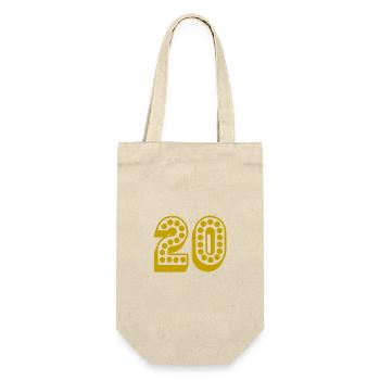ALLES GUTE ZUM GEBURTSTAG. ALLES GUTE ZUM GEBURTSTAG. JAHRESTAG. - Geschenkbeutel für Flaschen - Natur - Vorne
