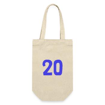 20. 20 JAHRE. 20-JÄHRIGES JUBILÄUM. 20-JÄHRIGES JUBILÄUM. - Geschenkbeutel für Flaschen - Natur - Vorne