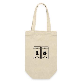 15. 15 ANS. 15e ANNIVERSAIRE. ANNIVERSAIRE 15 ANS. - Sac à bouteille - nature - Devant