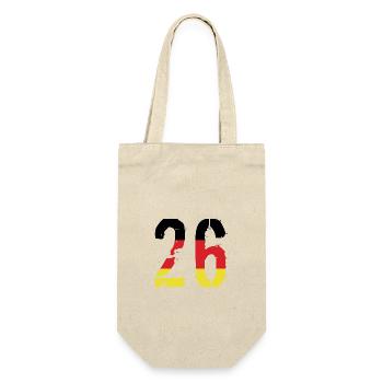 26 Zahl Deutschland Trikot - Geschenkbeutel für Flaschen - Natur - Vorne